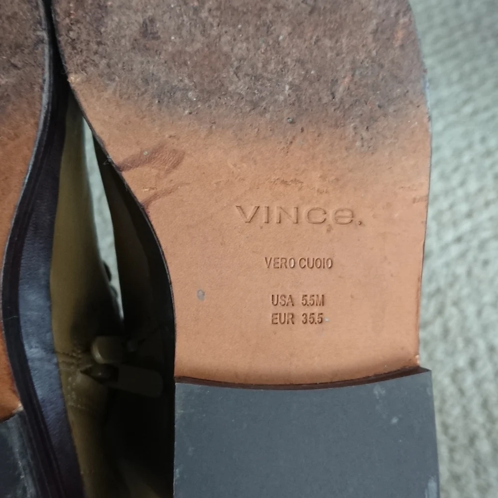 Vince Cooper Leather Cypress green  Leather Boots Size 5.5